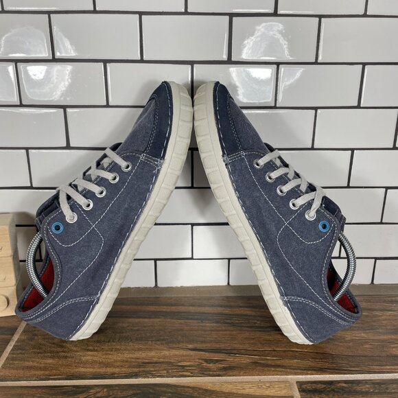 Clarks Kornel Row Mens Size 11 Shoes Blue Canvas Suede Lace Up Casual Sneaker - Picture 6 of 13